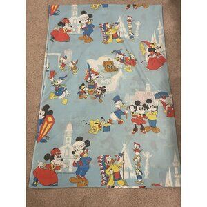 Vintage‎ 70s Walt Disney World Twin Sheet SET Flat & Fitted Mickey Mouse WDW